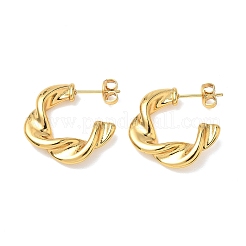 Boucles d'oreilles à clous en acier inoxydable 304 torsadé pour femmes&nbsp;EJEW-K333-07G