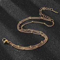 Mehrreihige Armbänder aus 304 Edelstahl&nbsp;LS-BJEW-Q051-02G-B