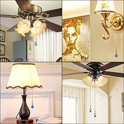 Decoraciones colgantes grandes redondas de vidrio facetado&nbsp;HJEW-GF0001-09C
