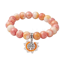 Set di braccialetti elasticizzati con perline di vetro crackle opaco rotondo da 2 pz 2 colori da 10.5 mm&nbsp;BJEW-MZ00080