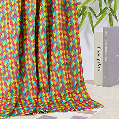 Tela de algodón con estampado de escamas de pez y sirena&nbsp;DIY-WH0504-903B