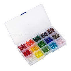 15 colores cuentas de vidrio electrochapado&nbsp;EGLA-X0006-02B-8mm