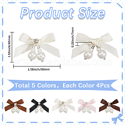 20 Stück 5 Farben Polyester und Harz Perle Bowknot Ornament Zubehör&nbsp;DIY-SP0004-76