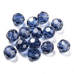 Imitation österreichischen Kristallperlen, Klasse aaa, facettiert (32 Facetten), Runde, dunkelblau, 10 mm, Bohrung: 0.9~1 mm
