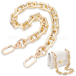 Manici per borsa a catena in alluminio rivestiti in ottone, con anello a molla, ovale, 67x2.2cm