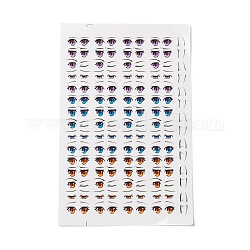 Augenaufkleber mit Wassertransfer, für mittleres Tonpuppenmodellgesicht, Augenmuster, 15x9.7x0.03 cm