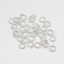 Ottone anelli di salto aperto, colore argento placcato, 18 gauge, 8x1mm, diametro interno: 6mm, circa 3400pcs/500g