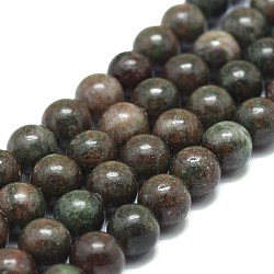 Brins de perles de préhnite africaines naturelles, ronde, 8mm, Trou: 1mm, Environ 49 pcs/chapelet, 15.75 pouce (40 cm)
