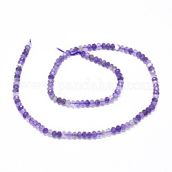 Chapelets de perles en améthyste naturelle, facette, rondelle, 3.5~4x2~2.5mm, Trou: 0.7mm, Environ 43 pcs/chapelet, 15.5 pouce (39.5 cm)