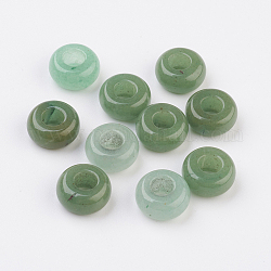 Perle europee di avventurina verde naturale, perline con foro grande, rondelle, 12x6mm, Foro: 5 mm