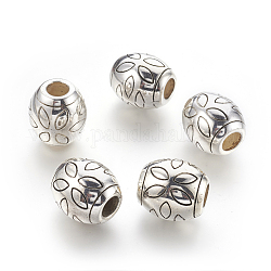 Ccb Kunststoff-Perlen, Fass, Antik Silber Farbe, 27.5x25x24.5 mm, Bohrung: 9.5 mm