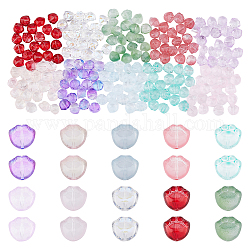 Dicosmétique 200 pièces 10 couleurs perles de verre peintes par pulvérisation transparentes, impression de patte de chat, couleur mixte, 11x12x8.5mm, Trou: 1.2mm, 20 pcs / couleur