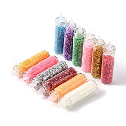 Colgantes o accesorios de decoración para las uñas, con polvo del brillo en botellas de vidrio, color mezclado, 40x11x11mm, agujero: 2 mm