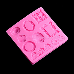 DIY Silicone Photo Frame Display Molds, Resin Casting Molds, for UV Resin, Epoxy Resin Craft Making, Oval/Rectangle, Mixed Shapes, 92x92x9mm