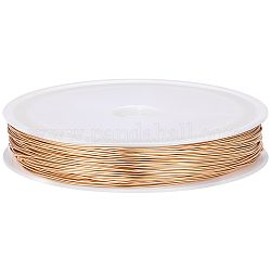 Beebeecraft 24 Gauge Copper Wire 54.6 Yards/50M 18K Gold Plated Copper Round Jewelry Wire Polished Tarnish Resistant with A Spool for DIY Jewelry Making Supplies and Craft(0.5mm)