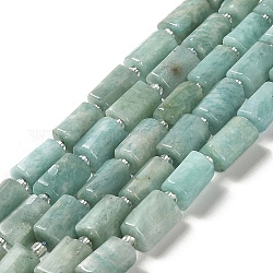 Fili di perline amazonite naturale, con perline semi, sfaccettato, colonna, 8.5~11x5.5~6.5mm, Foro: 1 mm, circa 14~15pcs/filo, 7.48'' (19 cm)