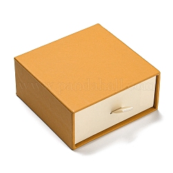 Cajas de cajones de cartón para juegos de joyas, joyero cuadrado para pulsera, collar, broche, anillo, embalaje pendiente, naranja, 7.8x7.8 cm, 71x71 mm de diámetro interior