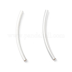 Rack Plating Brass Tube Beads, Curved Beads, Long-Lasting Plated, Cadmium Free & Lead Free, Platinum, 35x2x2mm, Hole: 1.6mm