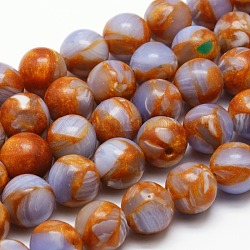 Round Synthetic Imperial Jasper Beads Strands, Dyed, Chocolate, 10mm, Hole: 1mm, about 40pcs/strand, 15.7inch