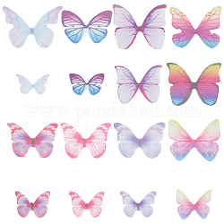 SUNNYCLUE 1 Box 160Pcs 16 Styles Fabric Butterfly Wing Charms Purple Butterfly Organza Dragonfly Wing 3D Polyester Butterflies Wings for jewellery Making Charms Wedding Ornament Appliques DIY Crafting