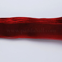 Organza Ribbon, Dark Red, 3/8 inch(10mm), about 100yards/bundle(91.44m/bundle)