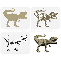 3 pièces 3 styles pour animaux de compagnie évider dessin pochoirs de peinture, pour scrapbooking bricolage, album photo, motif de dinosaure, 297x210mm, 1pc / style
