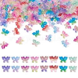 160шт 8 цвета светящихся кабошонов из смолы, светится в темноте, ногтей декоративные аксессуары, бабочка, разноцветные, 8x10x3 мм, 20 шт / цвет