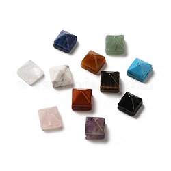 Perles de pierre mixtes naturelles et synthétiques, perle pyramidale à facettes, 9x10x10mm, Trou: 1.2mm