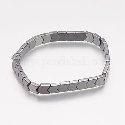 Bracelets extensibles avec perles en hématite synthétiques sans magnétiques, 2-1/2 pouce (64 mm)