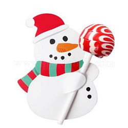 Рождественская тема форма снеговика бумажные конфеты леденцы карты, для детского душа и украшения дня рождения, белые, 8.1x6.8x0.04 см, около 50 шт / упаковка