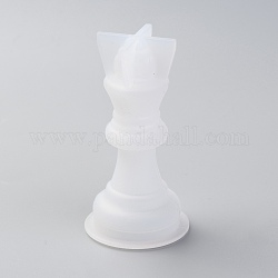 Molde de silicona de ajedrez, juegos familiares moldes de fundición de resina epoxi, para niños diy juego de mesa para adultos, rey, blanco, 67x36mm, diámetro interior: 25 mm
