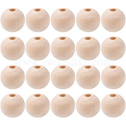 PandaHall 50 Pcs 12mm (1/2 Inch) Natural Unfinished Wood Spacer Beads Round Ball Wooden Loose Beads Crafts DIY Jewelry Making