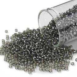 Toho runde Saatperlen, japanische Saatperlen, (29) mit Silber ausgekleideter hellschwarzer Diamant, 11/0, 2.2 mm, Bohrung: 0.8 mm, ca. 1110 Stk. / 10 g