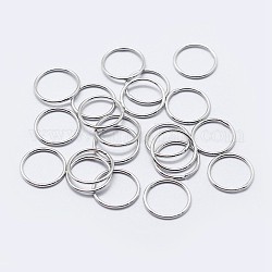 Rhodinierte 925 runde Ringe aus Sterlingsilber, verlötete Biegeringe, geschlossene Ringe springen, Platin Farbe, 19 Gauge, 6x0.9 mm, Innendurchmesser: 4 mm, ca. 90 Stk. / 10 g