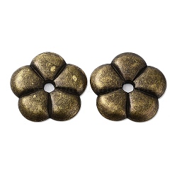 Perline in lega stile tibetano,  cadmio& piombo libero, Fiore 5-petali, bronzo antico, 27x27x3mm, Foro: 4 mm