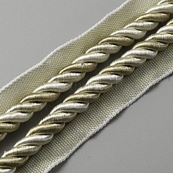 Polyester Twisted Lip Cord Trim, Twisted Trim Cord Rope Ribbon for Home Decoration, Upholstery, DIY Handmade Crafts, Dark Khaki, 7/8 inch(21mm), about 13.67 Yards(12.5m)/Roll