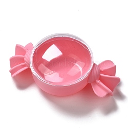 Contenedores de abalorios de plástico, caja de regalo de golosinas, para caja de embalaje de banquete de boda, forma de caramelo, rosa, 16.5x9.3x6.35 cm