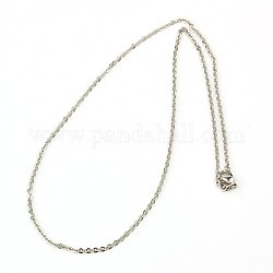304 acero inoxidable cadena de mujeres collares, color acero inoxidable, 17.7 pulgada (45 cm)