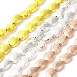 Chapelets de perles en hématite synthétique sans magnétiques, ovale, facette, couleur mixte, 8x6x3mm, Trou: 1mm, Environ 50 pcs/chapelet, 15.91'' (40.4 cm)