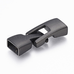 304 Stainless Steel Snap Lock Clasps, Gunmetal, 36x13x7mm, Hole: 4.5~5x10~11mm