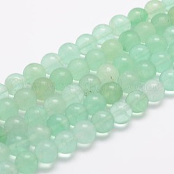 Naturel, vert fluorite brins de perles, Grade b, ronde, 10mm, Trou: 1mm, Environ 39 pcs/chapelet, 15.7 pouce