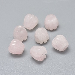 Thème d'automne perles de quartz rose naturel, citrouille, 10~11.5x9~10mm, Trou: 1.2mm