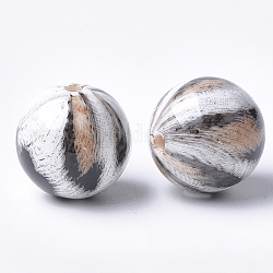 Perles acryliques imprimées, ronde, navajo blanc, 20x19mm, Trou: 2.5mm