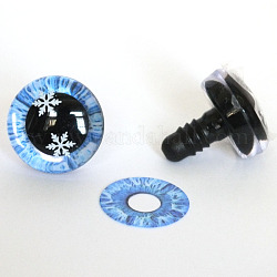 Пластиковый безопасный глаз снежинки, с распоркой, пу кольцо, для поделок куклы игрушки кукольные плюшевые животные изготовление, Плут синий, 18 мм