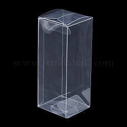 Embalaje de regalo de caja de pvc de plástico transparente rectángulo, caja plegable impermeable, para juguetes y moldes, Claro, caja: 4x4x10 cm