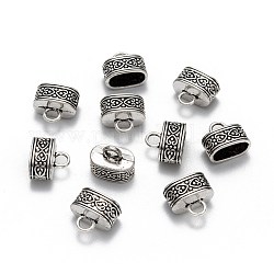 Alloy Cord Ends, Tibetan Style, Antique Silver, 13x15x9mm, 7x12mm inner Diameter, Hole: 4mm