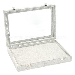 Velvet Box, with Snap Buttons, Rectangle, Gray, 28.2x20x0.5cm