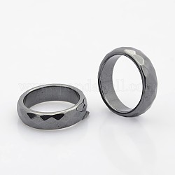 Hematites sintética anillos de banda ancha no magnéticos, facetados, negro, 19mm