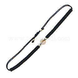 Armband aus runden geflochtenen Edelsteinperlen, schwarzes verstellbares Armband, Perle: 8 mm