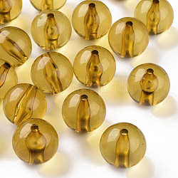 Abalorios de acrílico transparentes, redondo, vara de oro, 20x19mm, agujero: 3 mm, aproximamente 111 unidades / 500 g